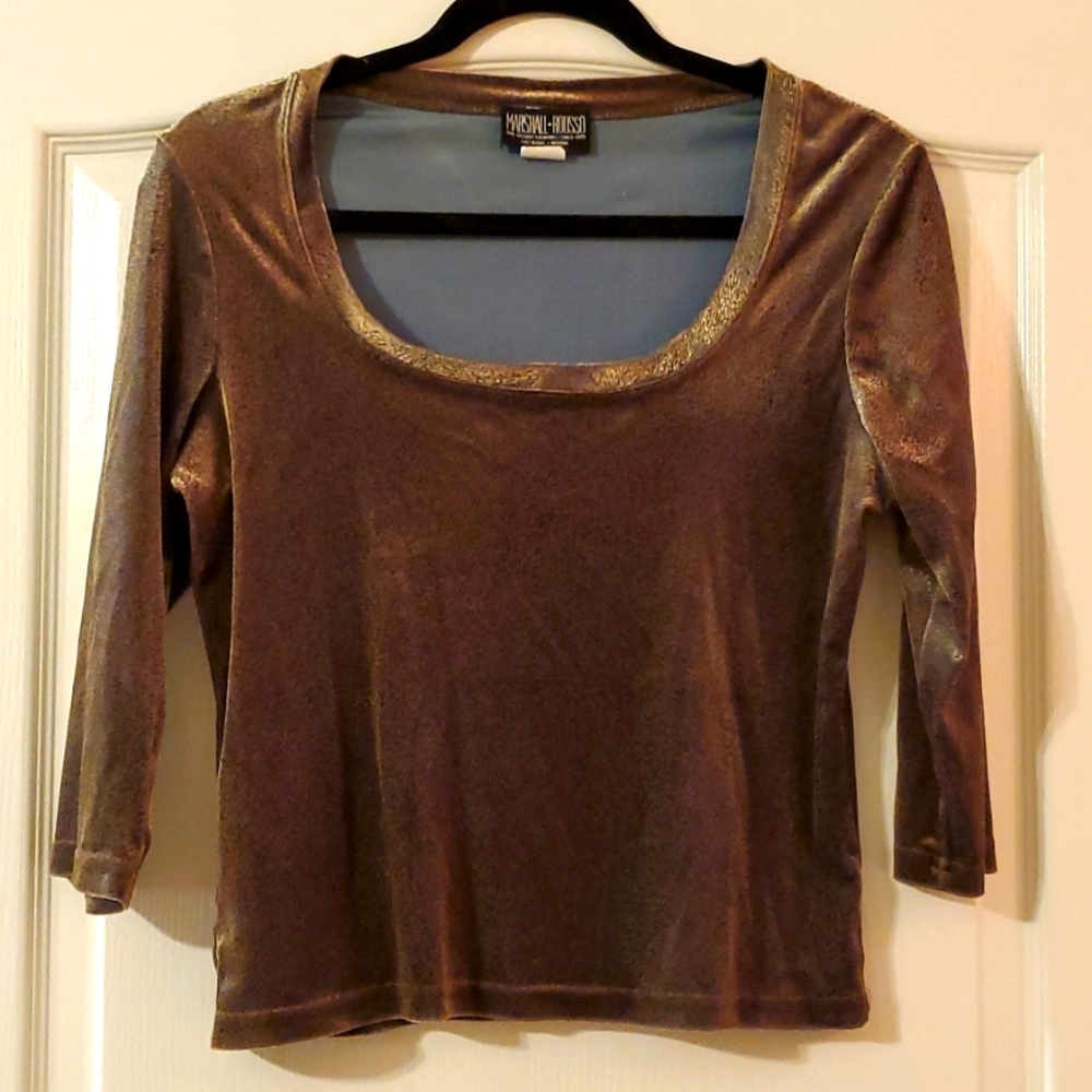 Marshall Rousso metallic long sleeved top